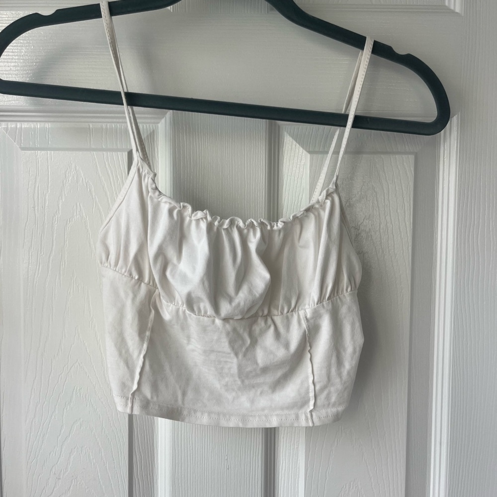 Princess Polly white ruffle tank top